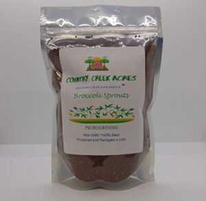 non-gmo broccoli seeds for sprouting sprouts microgreens (4 oz of pure seed. country creek llc. brand.