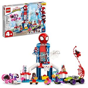 lego marvel spider-man webquarters hangout, 10784spidey and his amazing friends series, toys for kids, boys and girls age 4 plus with miles morales & green goblin
