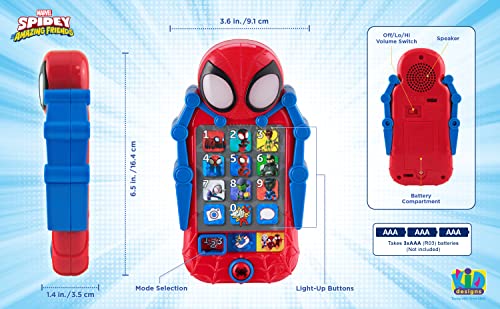 eKids Spidey and His Amazing Friends Toy Phone, Toddler Toys with Built-in Preschool Learning Games, Educational Toys for Toddler Activities and Pretend Play, for Fans of Spiderman Toys and Gifts