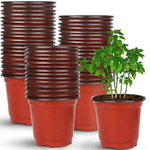 augshy nursery pot, 110 pcs 4" plastic plants pot,seed starting pots,seeding pots