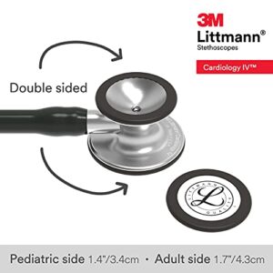 3M Littmann Stethoscope, Cardiology IV, Black Tube, Stainless Steel Chestpiece, 27 Inch, 6152