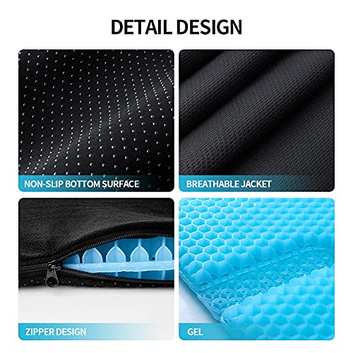 Upgraded version of double-layer three-dimensional honeycomb seat cushion, 2000 honeycomb ventilation holes, polymer gel fully breathable and decompressed, multi-functional and practical seat cushion