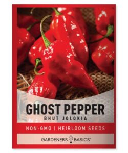 ghost pepper seeds for planting spicy hot - heirloom non-gmo hot pepper seeds for home garden vegetables makes a great plant gift for gardening by gardeners basics