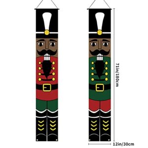 Black Nutcracker Christmas Decorations African American Nutcracker Porch Banner Outdoor Christmas Nutcracker Decorations and Supplies for Home Party