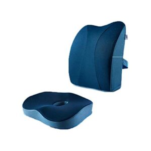 hhwksj memory foam seat cushion and lumbar back cushion combo - gel infused and ventilated - ergonomic design for coccyx and tailbone - for office chairs and car seats