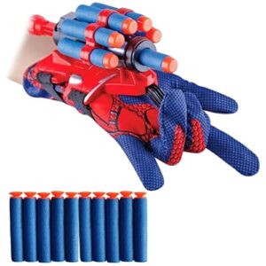 yuciya spider-man role-play toy, spiderman gloves web shooter for kids, superhero gloves with wrist ejection launcher cosplay super spiderman costume props avengers wrist launcher