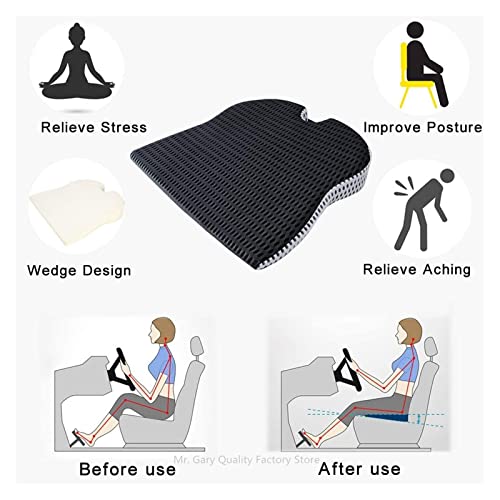 Car Wedge Seat Cushion Compatible with Car Driver Seat Office Chair Wheelchairs Memory Foam Seat Cushion-Orthopedic Support and Pain Relief (Color : G, Specification : 50x43x7.5cm)