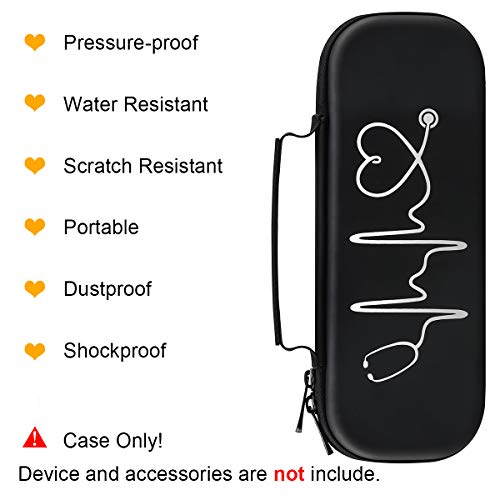 BOVKE Stethoscope Case for 3M Littmann Classic III, Lightweight II S.E, MDF Acoustica Deluxe Stethoscopes - Extra Room for Medical Bandage Scissors EMT Trauma Shear and LED Penlights, Black