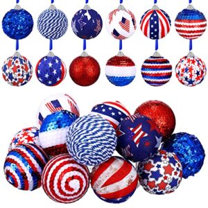 sumind 12 pcs independence day ball ornaments 4th of july ornaments for tree 2 inch red blue white tree decorations patriotic ornaments for home tree party indoor outdoor decor(american flag)