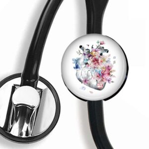 stethoscope tag,steth id tag,nurse badge (watercolor heart)