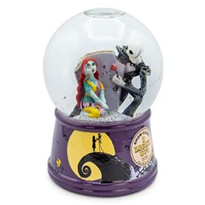 Disney The Nightmare Before Christmas Jack & Sally Light-Up Snow Globe with Swirling Glitter Display | Precious Keepsake, Gifts and Collectibles, Home Decor for Kids Room Essentials | 6 Inches Tall