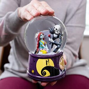 Disney The Nightmare Before Christmas Jack & Sally Light-Up Snow Globe with Swirling Glitter Display | Precious Keepsake, Gifts and Collectibles, Home Decor for Kids Room Essentials | 6 Inches Tall