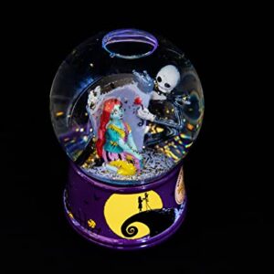 Disney The Nightmare Before Christmas Jack & Sally Light-Up Snow Globe with Swirling Glitter Display | Precious Keepsake, Gifts and Collectibles, Home Decor for Kids Room Essentials | 6 Inches Tall