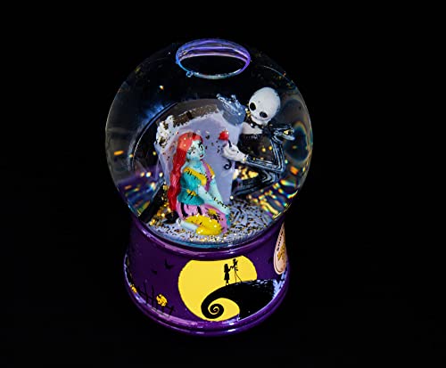 Disney The Nightmare Before Christmas Jack & Sally Light-Up Snow Globe with Swirling Glitter Display | Precious Keepsake, Gifts and Collectibles, Home Decor for Kids Room Essentials | 6 Inches Tall