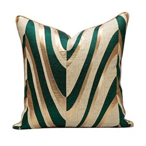 the-tinoart decorative throw pillow covers 20 x 20, olive green gold soft pillow covers striped christmas decor square cushion covers home decor for couch patio sofa bedroom car