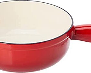 Kuhn Rikon Induction Cast Iron Fondue Pot, 7.87", Red