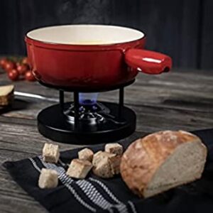 Kuhn Rikon Induction Cast Iron Fondue Pot, 7.87", Red