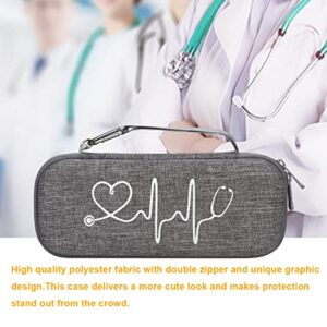 BOVKE Stethoscope Case Compatible with 3M Littmann Classic III, Lightweight II S.E, Cardiology IV Diagnostic, MDF Acoustica Deluxe Stethoscope, Extra Room for Taylor Percussion Hammer, Volcanic Grey