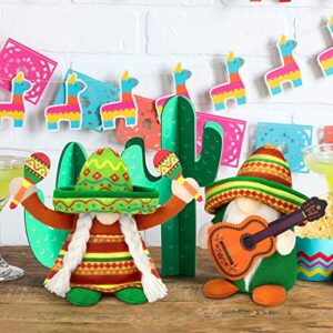 hatisan Fiesta Gnomes Cinco de Mayo Tomte for Mexican Taco Tuesday, Gnomes Plush Mexican Decor for Home Party Kitchen Tiered Tray