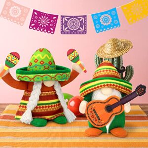 hatisan Fiesta Gnomes Cinco de Mayo Tomte for Mexican Taco Tuesday, Gnomes Plush Mexican Decor for Home Party Kitchen Tiered Tray