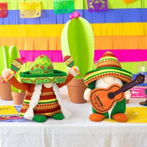 hatisan Fiesta Gnomes Cinco de Mayo Tomte for Mexican Taco Tuesday, Gnomes Plush Mexican Decor for Home Party Kitchen Tiered Tray