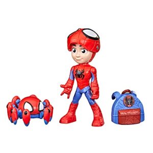 marvel spidey and his amazing friends hero reveal 2-pack, 4-inch scale-action figures-mask flip feature, spidey and trace-e, 3 and up
