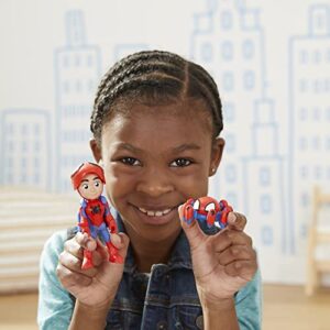 Marvel Spidey and His Amazing Friends Hero Reveal 2-Pack, 4-Inch Scale-Action Figures-Mask Flip Feature, Spidey and Trace-E, 3 and Up