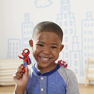 Marvel Spidey and His Amazing Friends Hero Reveal 2-Pack, 4-Inch Scale-Action Figures-Mask Flip Feature, Spidey and Trace-E, 3 and Up