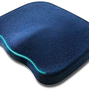 SMSOM Seat Cushion for Office Chair, Chair Cushion for Back Pain, Memory Foam Seat Cushion for Back Pain with Ergonomic Design, Tailbone Pain Relief Cushion (Blue)
