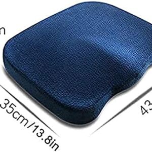 SMSOM Seat Cushion for Office Chair, Chair Cushion for Back Pain, Memory Foam Seat Cushion for Back Pain with Ergonomic Design, Tailbone Pain Relief Cushion (Blue)