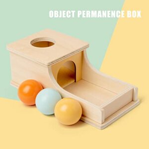 Montessori Object Permanence Box Quiet Sound Wooden Color Ball Drop Play for 6 Month 1 2 3 Year Old Toddlers Early Education Tool