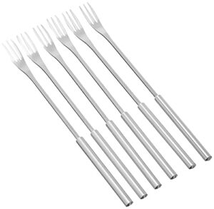 kuhn rikon 6 piece cheese fondue forks of stainless steel, small, silver