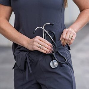 Stethoscope Holder Hip Clip With Upgraded Secure Magnetic Closure - Our Hygienic Stethoscope Clip is Designed to Hold All Brands & Styles - Includes Replacement Stethoscope Ear Tips (Black)