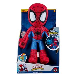 spidey and his amazing friends marvel’s web flash spidey plush - 9-inch plush with light up signal - toys featuring your friendly neighborhood spideys