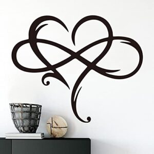 infinity heart metal wall decor art eternal love infinite heart wall decor 14x17 inch unique infinity heart wall decor love sign plaque steel art geometric bedroomr ornaments cut out for home wedding decor black indoor outdoor christmas presents gifts
