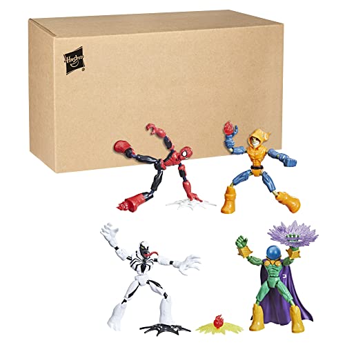 Spider-Man Marvel Bend and Flex Action Figure Toy 4-Pack, and Anti-Venom Vs. Marvel's Mysterio and Hobgoblin, Frustration Free Packaging (Amazon Exclusive)