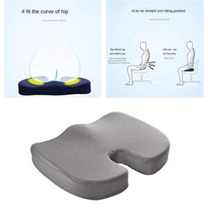 U-K Ergonomic Seat Cushion for Office Chair, Memory Foam Coccyx Cushion Sciatica Pillows for Tailbone Pain Butt, 18x14x3 Inch Practical and Deft