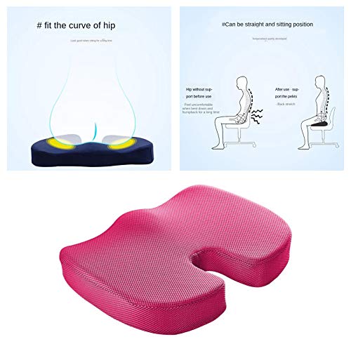 U-K Ergonomic Seat Cushion for Office Chair, Memory Foam Coccyx Cushion Sciatica Pillows for Tailbone Pain Butt, 18x14x3 Inch Practical and Deft