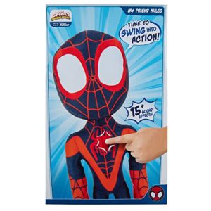 Spidey and his Amazing Friends Marvel's My Friend Miles Talking Plush - 16-Inch Miles Morales with Sounds - Toys Featuring Your Friendly Neighborhood Spideys
