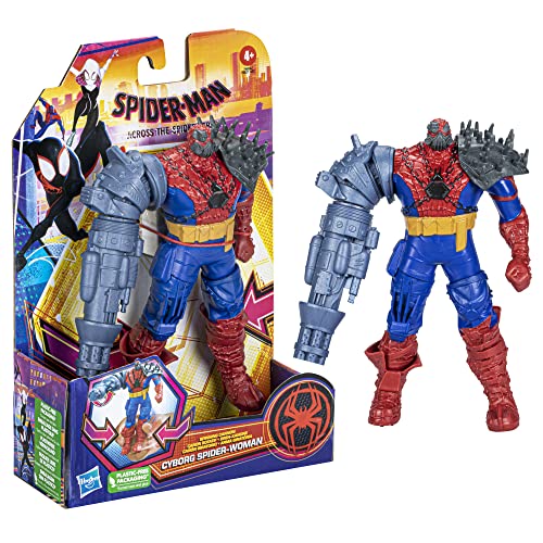 Marvel Spider-Man: Across The Spider-Verse Cyborg Spider-Woman Toy, 6-Inch-Scale Deluxe Action Figure, Toys for Kids Ages 4 and Up