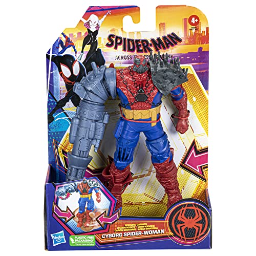 Marvel Spider-Man: Across The Spider-Verse Cyborg Spider-Woman Toy, 6-Inch-Scale Deluxe Action Figure, Toys for Kids Ages 4 and Up