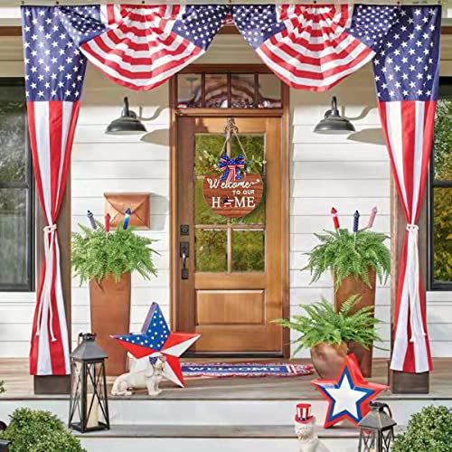 Interchangeable Welcome Home Sign Front Door Wreath Outdoor Decorations,Farmhouse Rustic Wall Hanging Seasons Wreaths Decor for Spring Summer Fall Winter Holiday 4th of July Halloween Christmas