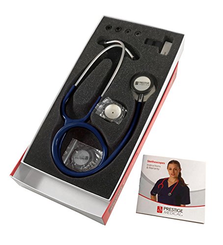 Prestige Medical Clinical Plus Dynamic Range Stethoscope with Two Piece Box Packaging, Navy