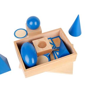 ZZKOKO Large 3D Shapes Geometric Solids Wooden Montessori Toys Math Games Toys Blocks - Math Manipulatives Geometry Set Geo Blocks for Kids Preschool Learning Toys| Elementary Homeschool Supplies