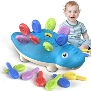 baby sensory montessori toys for 1 year old, toddler toys age 1-2 fine motor skills developmental, sorting bath toys, dinosaur learning toy for 18+months birthday gift for 1 year old boys and girls