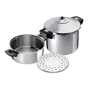 kuhn rikon duromatic inox stainless steel pressure cooker with side grips, set of 2, 4 litre and 6 litre / 24 cm