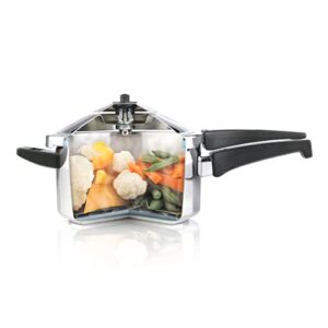 Kuhn Rikon Duromatic Inox Stainless Steel Pressure Cooker with Side Grips, Set of 2, 4 Litre and 6 Litre / 24 cm