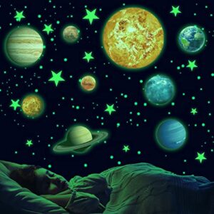 glow in the dark stars for planets solar system wall stickers ceiling stickers kids christmas birthday gift for girls and boys