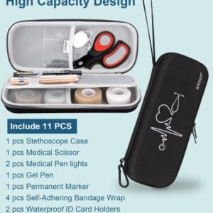 MEUUT 15 pcs Stethoscope Case Kits, Perfect Nurse Gift Include Stethoscope Case, Medical Scissors, Penlights with Batteries, Bandage Wraps, Badge Holders for Nurse Accessories for Work