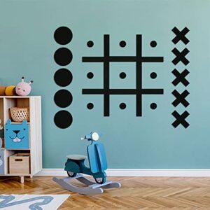 wood magnetic tic tac toe wall-mount game fun tic tac toe for kids and adults, wood board travel game bedroom playroom wall decals modern wall art